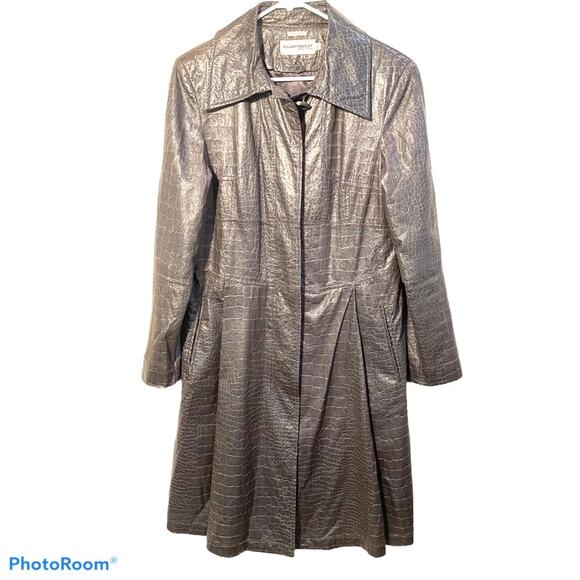 Hilary Radley Raincoat Womens SIze Small NY Rain Jacket faux snake trench Small - Picture 1 of 7